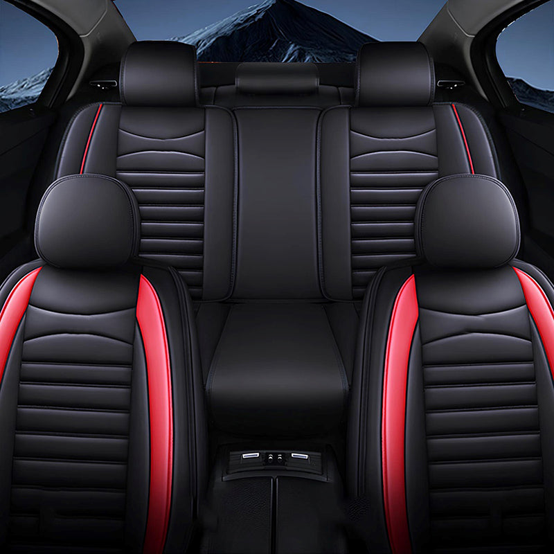 Universal 5-Seat Faux Leather Car Seat Covers Full Set – Waterproof & Airbag Safe Fit for Most Vehicles