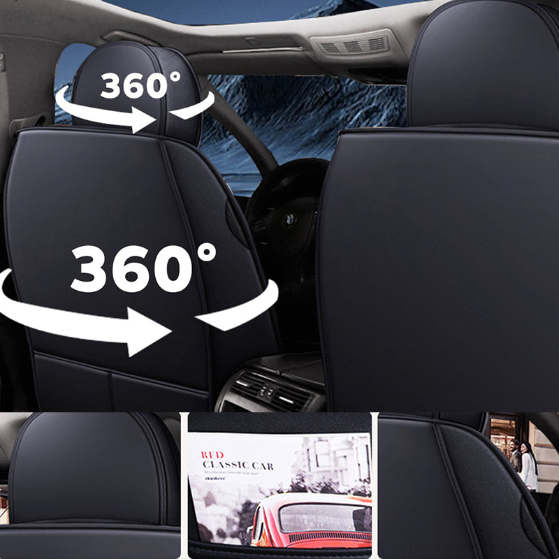 Universal 5-Seat Faux Leather Car Seat Covers Full Set – Waterproof & Airbag Safe Fit for Most Vehicles