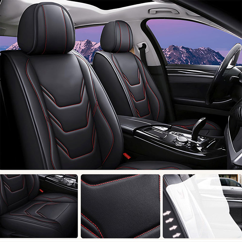 Universal Fit Car Seat Covers Full Set – Waterproof Scratch-Resistant Faux Leather for Cars & Pickups