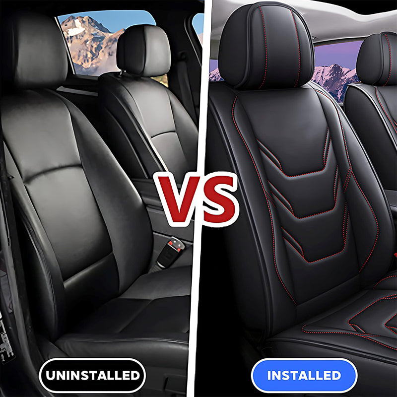 Universal Fit Car Seat Covers Full Set – Waterproof Scratch-Resistant Faux Leather for Cars & Pickups