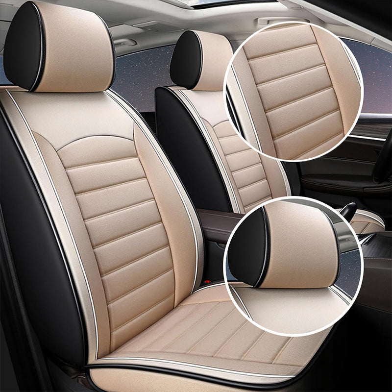 Breathable Linen Car Seat Covers – Universal 5-Seat Full Set for Cars, Trucks & SUVs