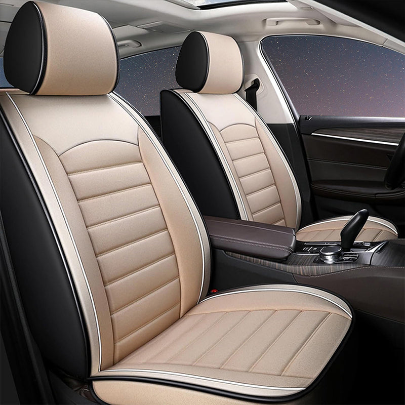 Breathable Linen Car Seat Covers – Universal 5-Seat Full Set for Cars, Trucks & SUVs