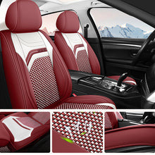 Load image into Gallery viewer, AmanCarport Universal 5-Seat Car Seat Covers – Faux Leather &amp; Ice Silk Full Set, Breathable &amp; Airbag Compatible