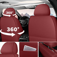 Load image into Gallery viewer, AmanCarport Universal 5-Seat Car Seat Covers – Faux Leather &amp; Ice Silk Full Set, Breathable &amp; Airbag Compatible