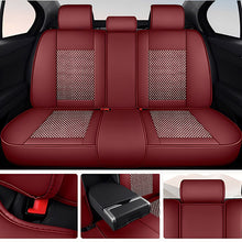Load image into Gallery viewer, AmanCarport Universal 5-Seat Car Seat Covers – Faux Leather &amp; Ice Silk Full Set, Breathable &amp; Airbag Compatible