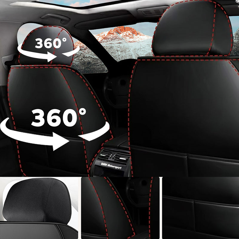 Luxury Faux Leather Car Seat Covers – 5-Seat Universal Fit, Waterproof & Wear-Resistant Full Set