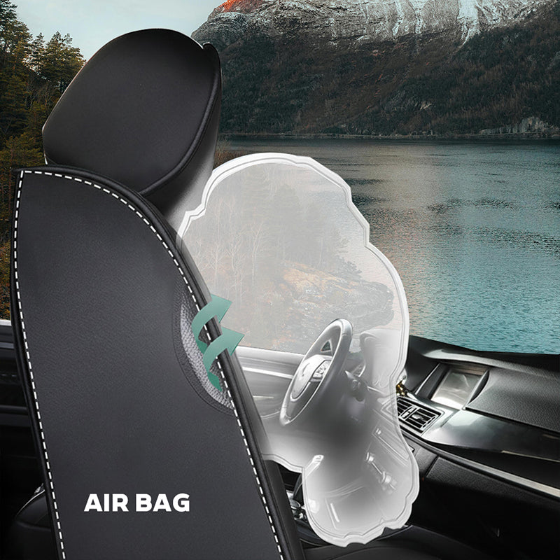 Luxury Faux Leather Car Seat Covers – 5-Seat Universal Fit, Waterproof & Wear-Resistant Full Set