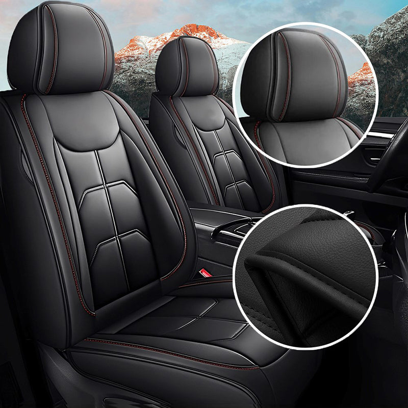 Luxury Faux Leather Car Seat Covers – 5-Seat Universal Fit, Waterproof & Wear-Resistant Full Set