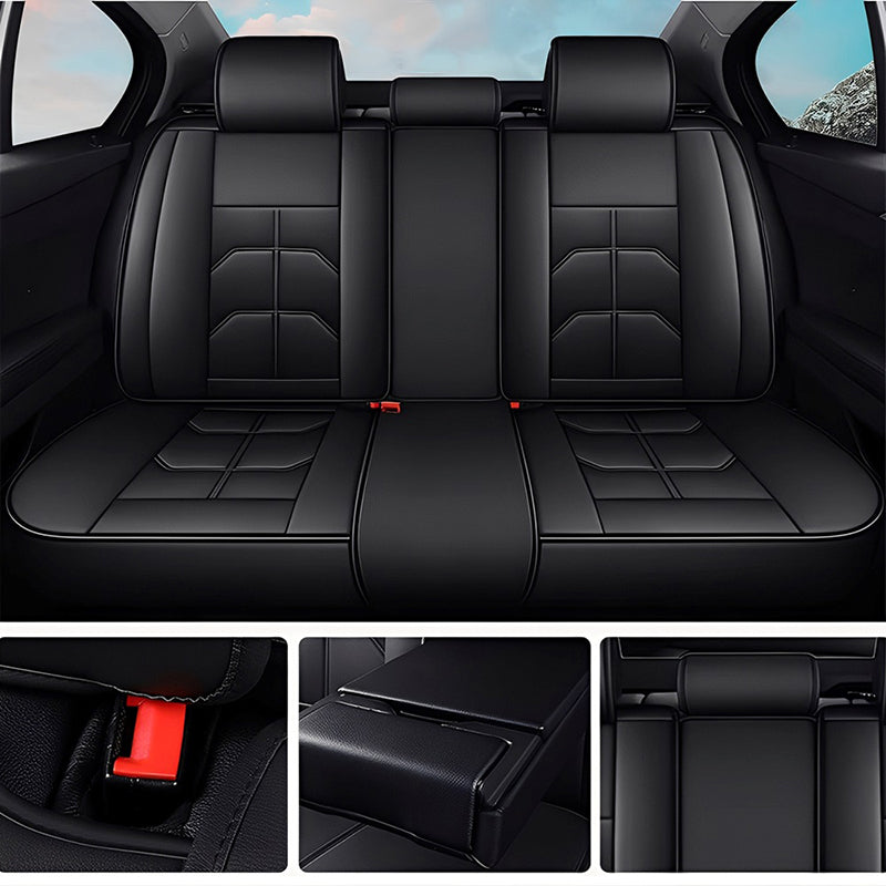 Luxury Faux Leather Car Seat Covers – 5-Seat Universal Fit, Waterproof & Wear-Resistant Full Set