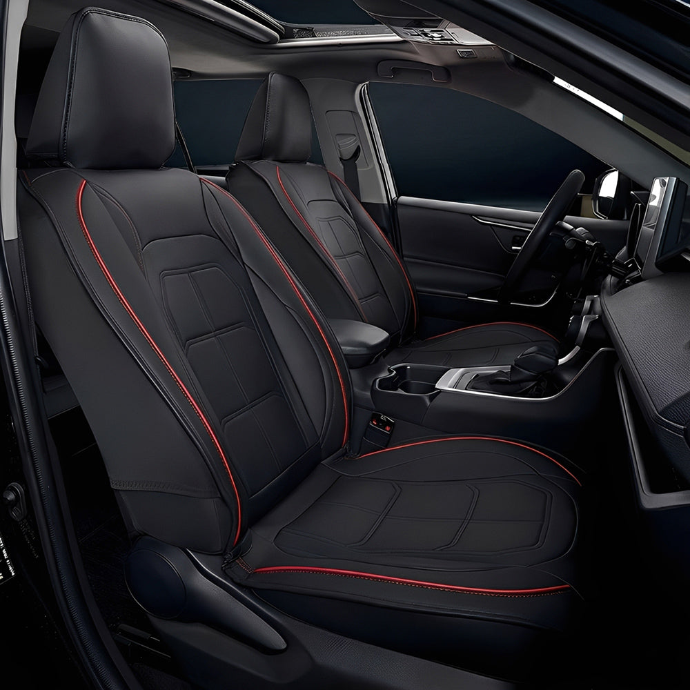 Universal Waterproof Faux Leather Car Seat Covers – 5-Piece Full Set for Cars, SUVs & Trucks