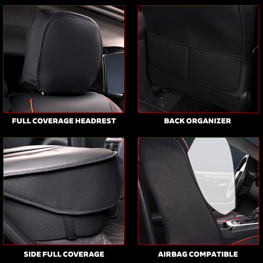 Universal Faux Leather Car Seat Covers 5-Piece Set – Waterproof, Easy Install, Fit SUV, Sedan & Truck