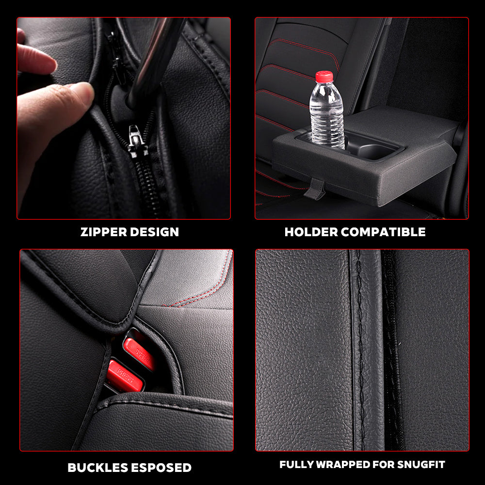 Universal Faux Leather Car Seat Covers 5-Piece Set – Waterproof, Easy Install, Fit SUV, Sedan & Truck