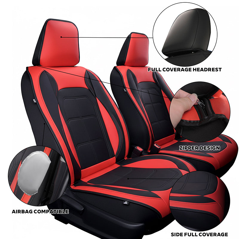 Amancarport® Universal Waterproof Faux Leather Car Seat Covers – 5-Piece Full Set for Cars, SUVs & Trucks