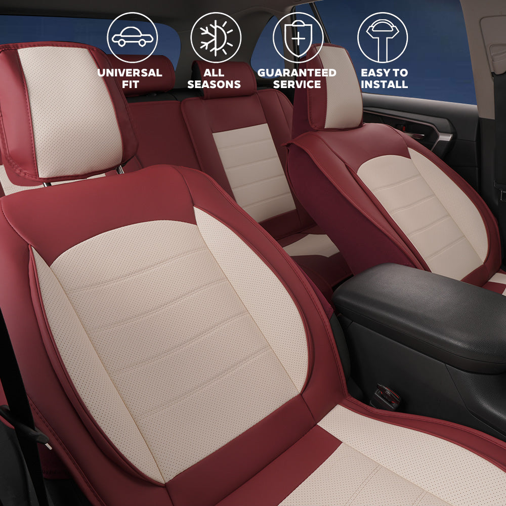 Luxury Universal Fit Car Seat Covers – Breathable Faux Leather Full Set for Cars & Trucks