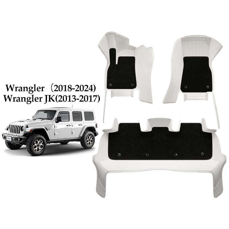 Special for Jeep Wrangler(2018-2024) and Wrangler JK(2013-2017) Floor Mat Fully Surrounded By All-Weather Floor Mat