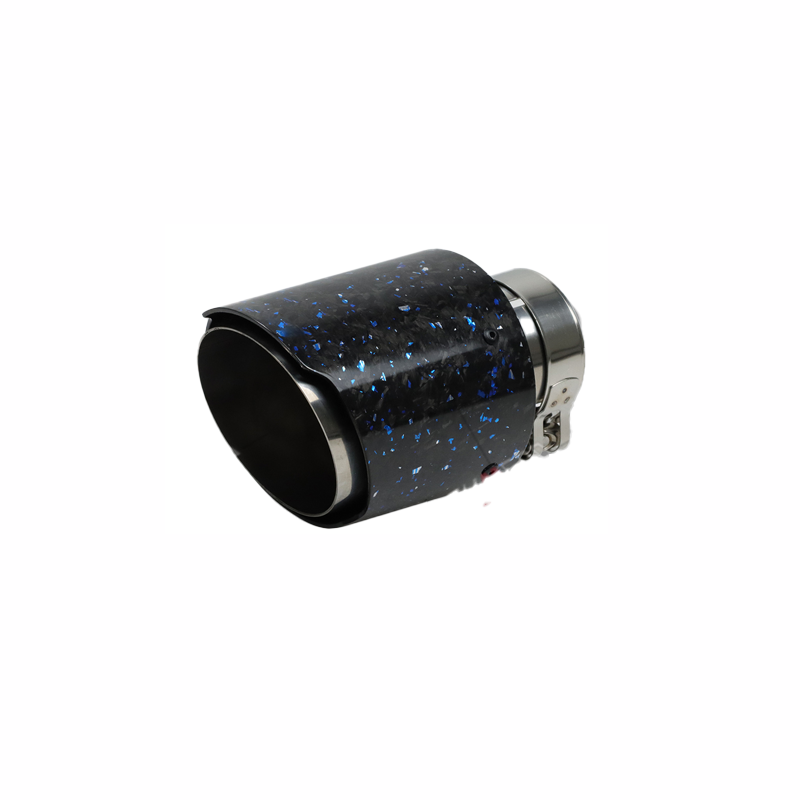 Universal Carbon Fiber Forged Pattern Exhaust Tip - Multicolor Stainless Steel Tailpipe Upgrade