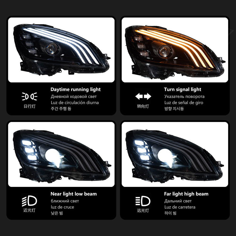For Mercedes-Benz C300 C-Class W204 2007-2014 LED Headlights Assembly Upgrade