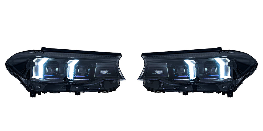 BMW 5 Series G30 2018-2020 Snake Eyes Style LED Lens Headlights Assembly Upgrade
