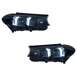BMW 5 Series G30 2018-2020 Snake Eyes Style LED Lens Headlights Assembly Upgrade