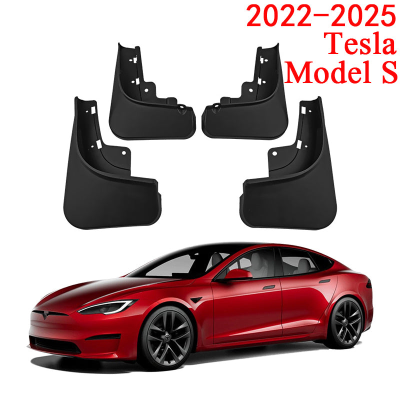 Mud Flaps for 2022-2025 Tesla Model S- Front and Rear Splash Guards Mud Flaps, 4PCS Fender Flares Set