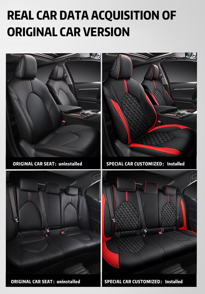 Custom for Toyota Camry(2018-2024) Sport Style Leather Car Seat Cover Full Set