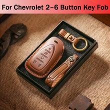 Load image into Gallery viewer, Genuine Leather Key Fob Cover for Chevrolet (2-6 Buttons)