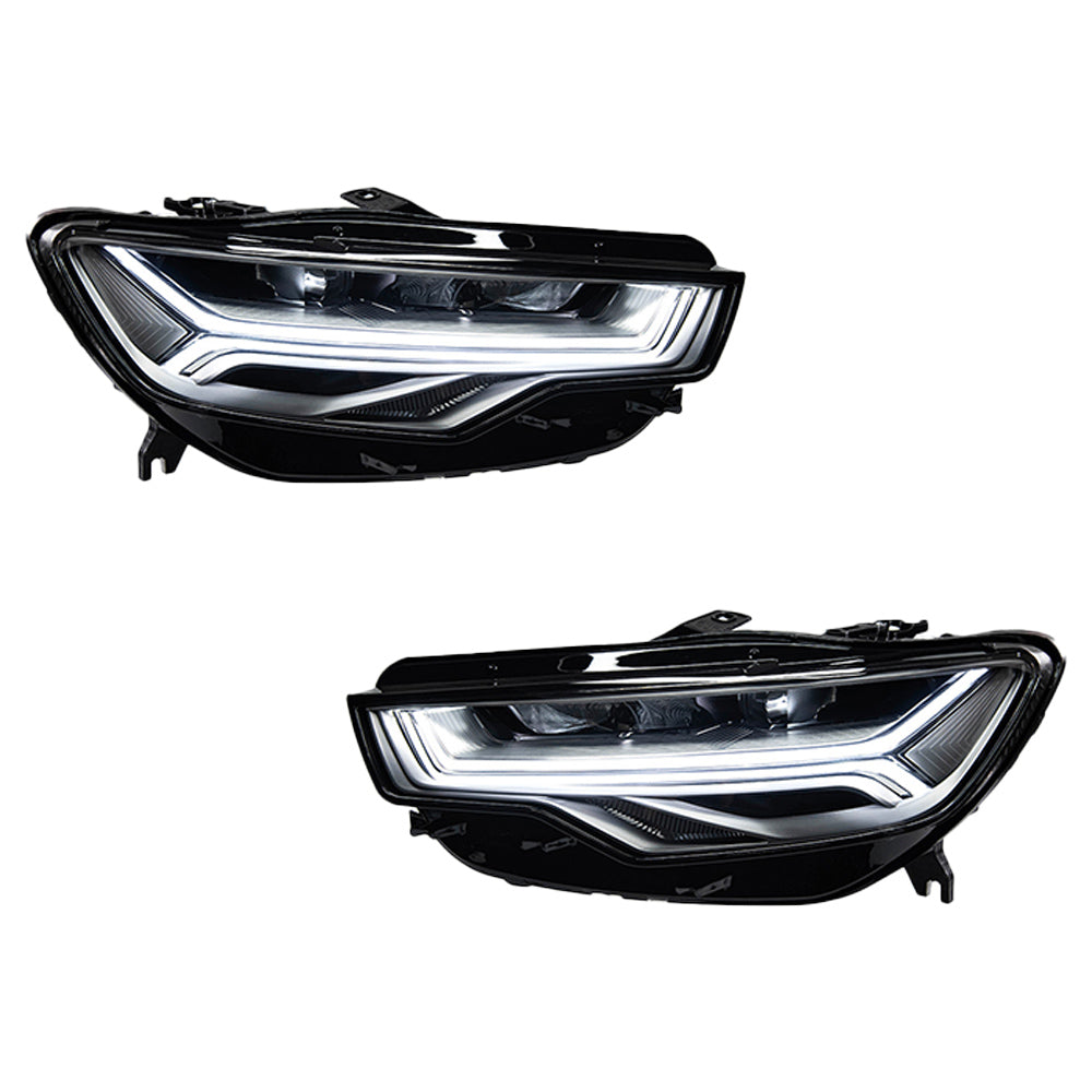 Audi A6 C7/PA (2012–2018) Matrix-Style LED Headlights Assembly – High-End Projector Lens Upgrade