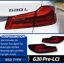 Load image into Gallery viewer, BMW 5 Series G30 &amp; F90 M5 LCI Style Clear LED Tail Lights (2018–2020)