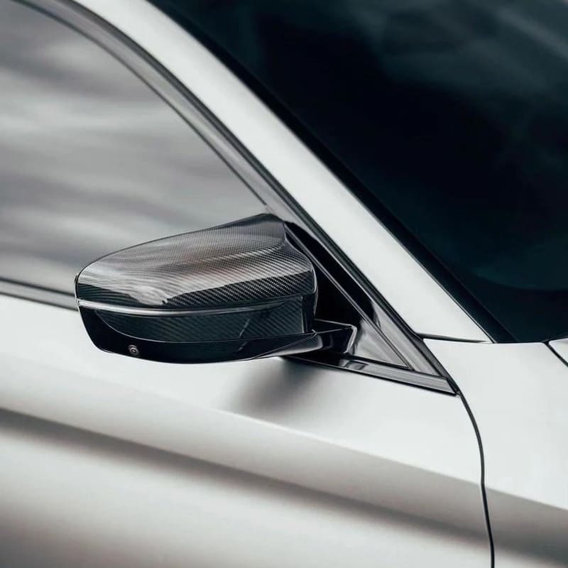 Dry Carbon Fiber Replacement Mirror Caps for BMW F90 F91 F92 M5 M8 2018–2023 OEM Fit