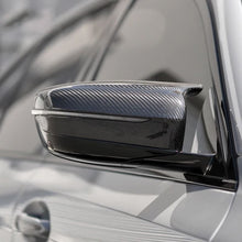 Load image into Gallery viewer, Dry Carbon Fiber Replacement Mirror Caps for BMW F90 F91 F92 M5 M8 2018–2023 OEM Fit
