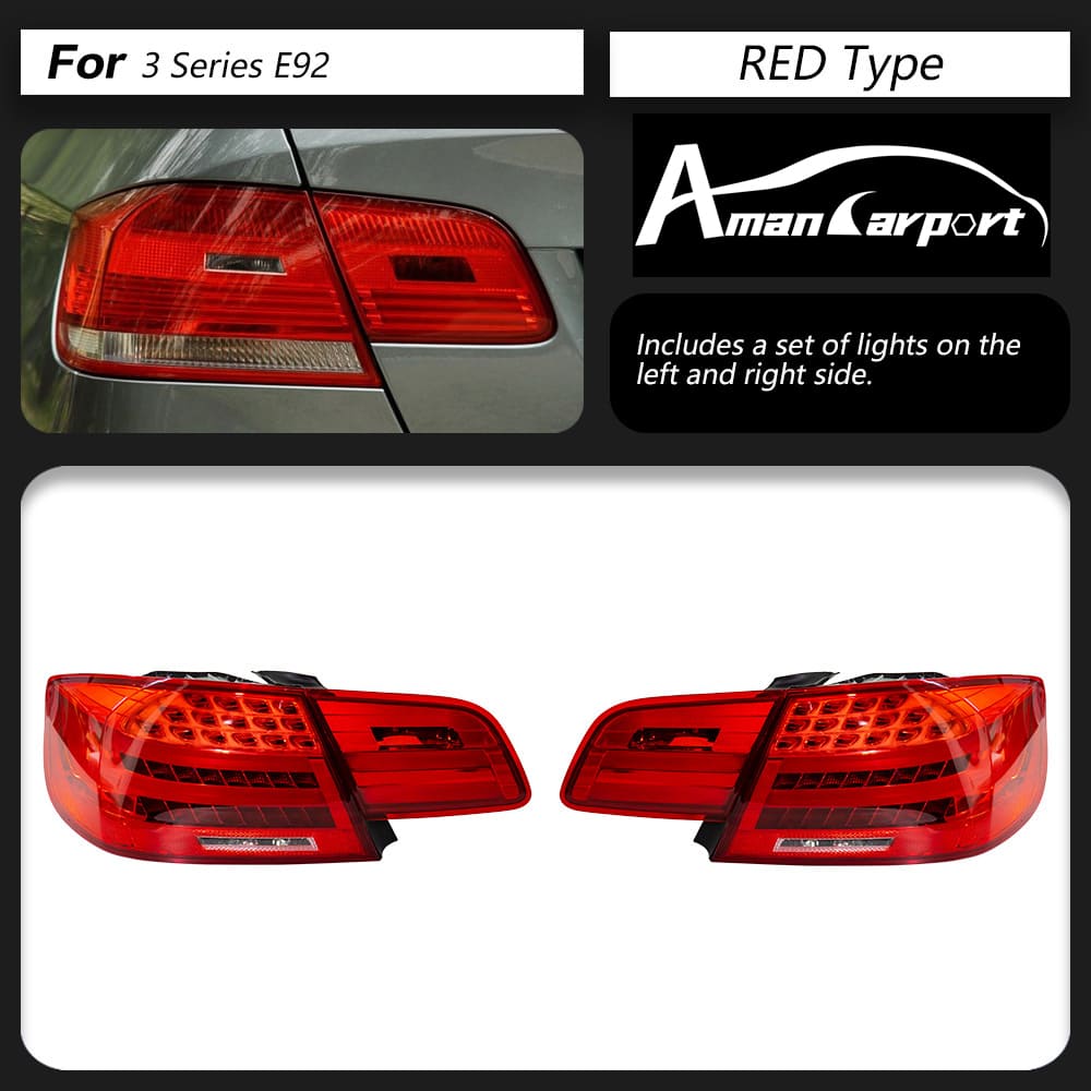 BMW 3 Series E92 M3 325i 330i Tail Lights with Sequential Turn Signals (2006–2012)