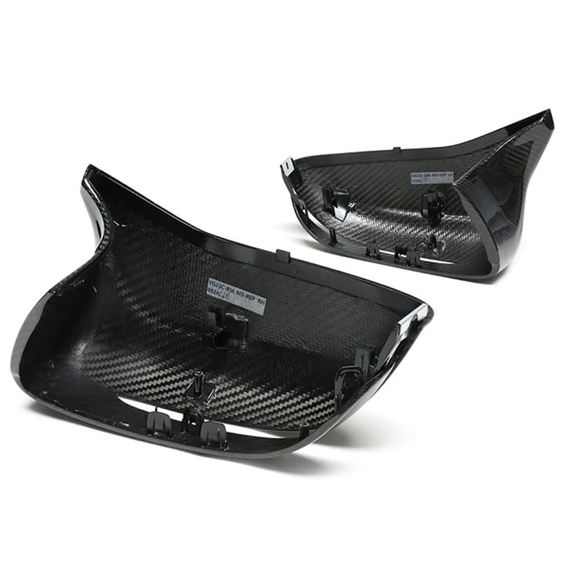 Dry Carbon Fiber Replacement Mirror Caps for BMW F90 F91 F92 M5 M8 2018–2023 OEM Fit