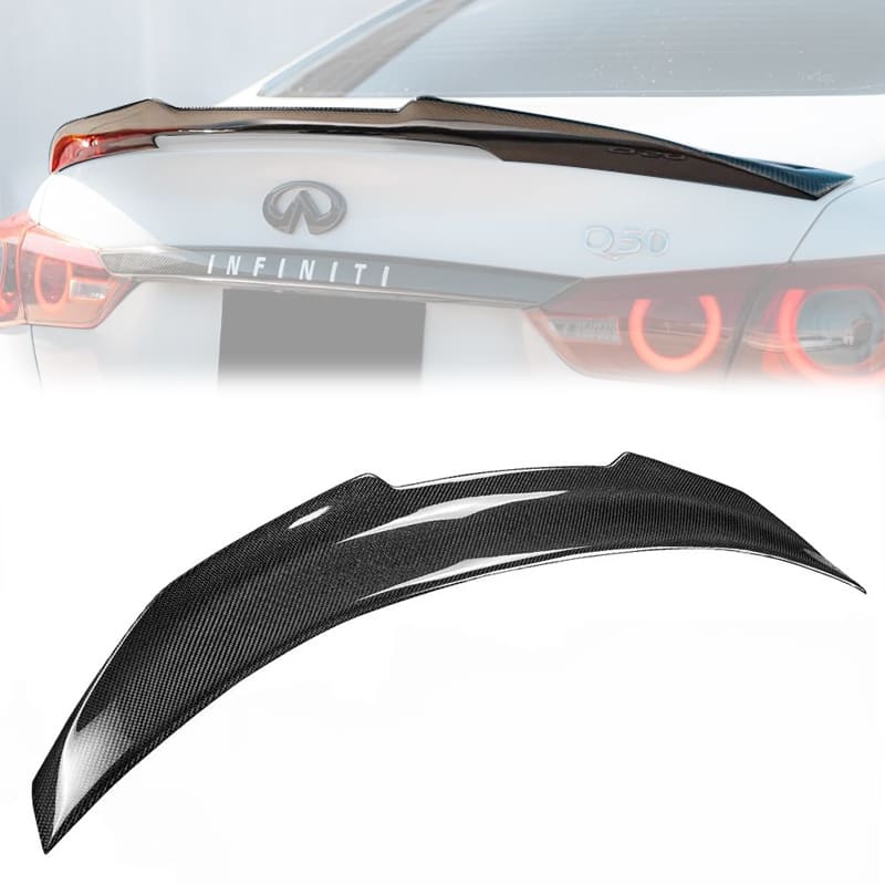 Infiniti Q50 Real Carbon Fiber Trunk Spoiler PSM Style
