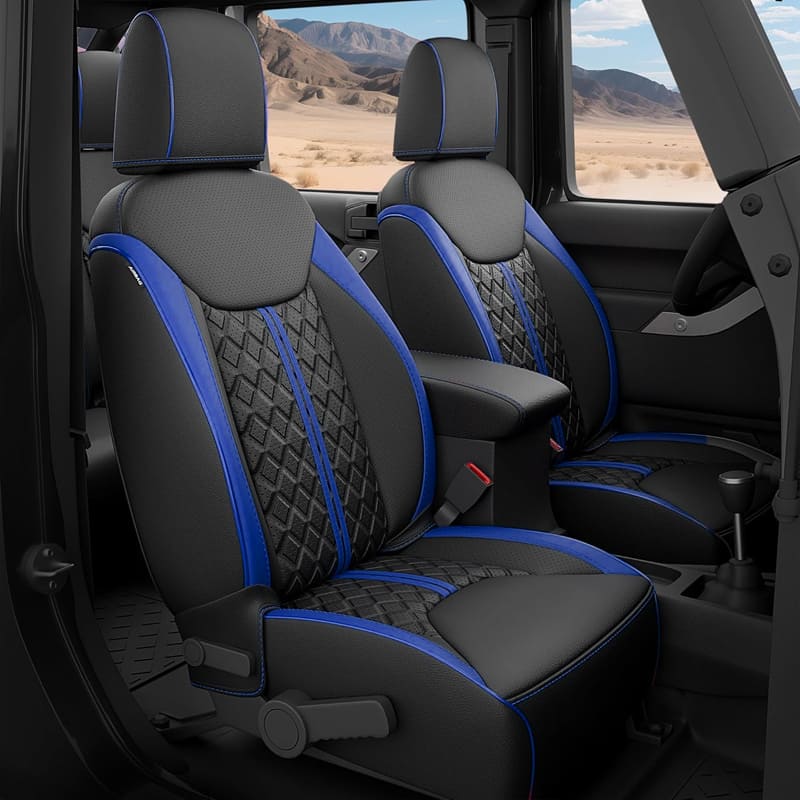 Jeep Wrangler JK JL Seat Covers 2007–2026 2 Door & Unlimited Custom Fit Leather