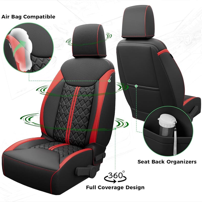 Jeep Wrangler JK JL Seat Covers 2007–2026 2 Door & Unlimited Custom Fit Leather