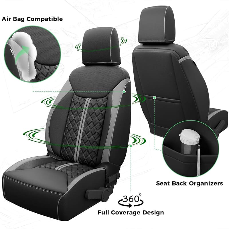 Jeep Wrangler JK JL Seat Covers 2007–2026 2 Door & Unlimited Custom Fit Leather