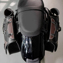 Load image into Gallery viewer, Vintage 26L Motorcycle Saddlebags Leather Side Bags with Cup Holder for Harley Cruiser Softail Dyna Road King