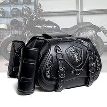 Load image into Gallery viewer, Vintage 26L Motorcycle Saddlebags Leather Side Bags with Cup Holder for Harley Cruiser Softail Dyna Road King