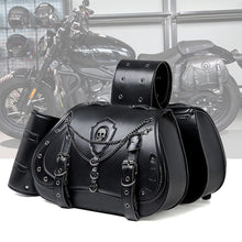 Load image into Gallery viewer, Vintage 26L Motorcycle Saddlebags Leather Side Bags with Cup Holder for Harley Cruiser Softail Dyna Road King