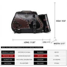 Load image into Gallery viewer, Vintage 26L Motorcycle Saddlebags Leather Side Bags with Cup Holder for Harley Cruiser Softail Dyna Road King