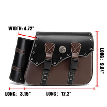 Load image into Gallery viewer, Motorcycle Saddlebags 26L Leather Side Bags with Cup Holder for Harley Softail Dyna Road King Cruiser