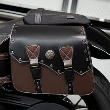 Load image into Gallery viewer, Motorcycle Saddlebags 26L Leather Side Bags with Cup Holder for Harley Softail Dyna Road King Cruiser
