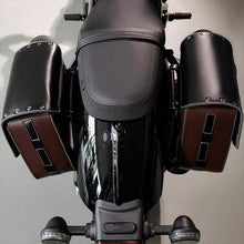 Load image into Gallery viewer, Motorcycle Saddlebags 26L Leather Side Bags with Cup Holder for Harley Softail Dyna Road King Cruiser