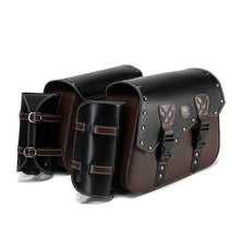 Load image into Gallery viewer, Motorcycle Saddlebags 26L Leather Side Bags with Cup Holder for Harley Softail Dyna Road King Cruiser
