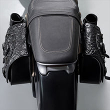 Load image into Gallery viewer, Punk Style 26L Leather Motorcycle Saddlebags with Cup Holder for Harley Softail Dyna Road King Cruiser