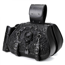 Load image into Gallery viewer, Punk Style 26L Leather Motorcycle Saddlebags with Cup Holder for Harley Softail Dyna Road King Cruiser