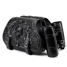 Load image into Gallery viewer, Punk Style 26L Leather Motorcycle Saddlebags with Cup Holder for Harley Softail Dyna Road King Cruiser