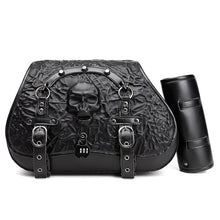 Load image into Gallery viewer, Punk Style 26L Leather Motorcycle Saddlebags with Cup Holder for Harley Softail Dyna Road King Cruiser