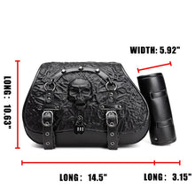 Load image into Gallery viewer, Punk Style 26L Leather Motorcycle Saddlebags with Cup Holder for Harley Softail Dyna Road King Cruiser