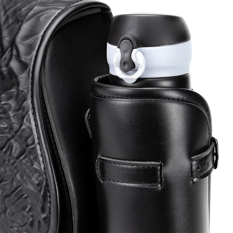 Punk Style 26L Leather Motorcycle Saddlebags with Cup Holder for Harley Softail Dyna Road King Cruiser